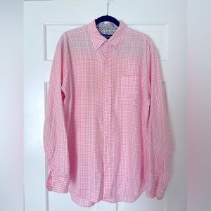 Austin Reed Cotton Button Down, Pink Gingham, L